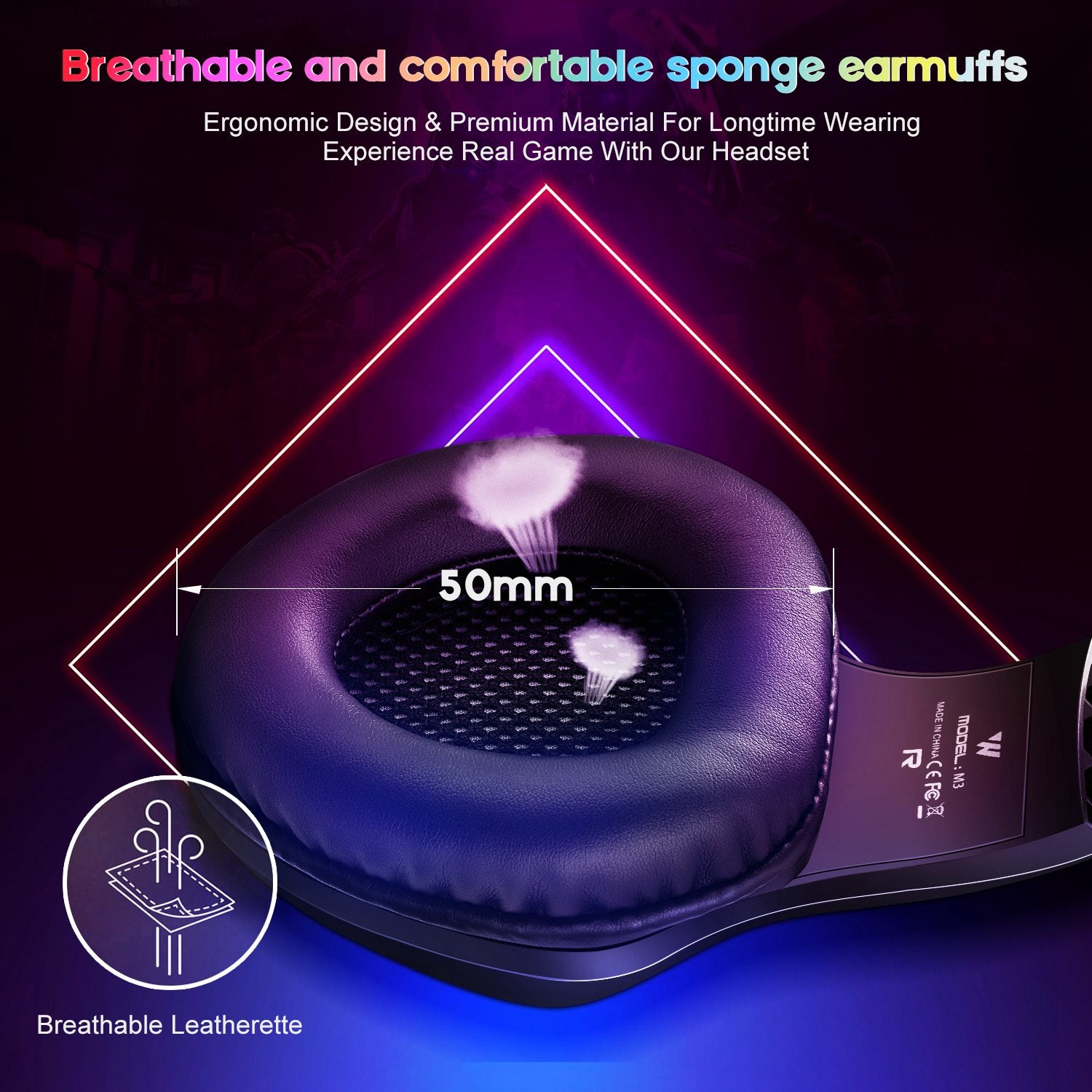 WINTORY M3 Wired Over-Ear E-sports Headphone Ergonomic Computer Gaming Headset with RGB Light WINTORY M3 Wired Over-Ear E-sports Headphone Ergonomic Computer Gaming Headset with RGB Light